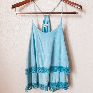 Altar’d State Blue Lace Layered Tank